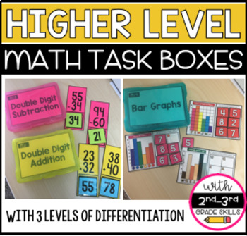 Preview of Math Higher Level Task Boxes (3rd-5th grade Special Education)