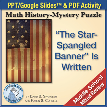 Preview of Math & History: Star-Spangled Banner | Middle School Review Activity & Slides