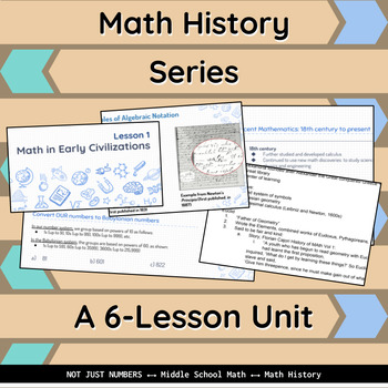 Preview of Math History Series: Unit with Teacher Notes