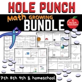 Math Hole Punch Activity Worksheets GROWING BUNDLE | 7th, 