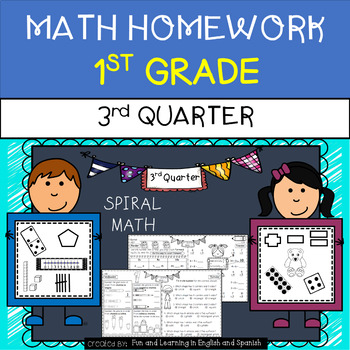 Preview of Math Homework for 1st Grade - 3rd Quarter w/ Digital Option (Distance Learning)
