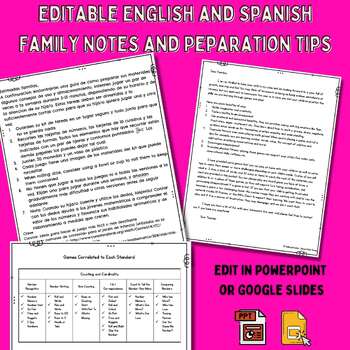 Math Homework & Take Home Review Games for Kindergarten in English ...