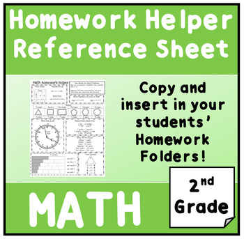 Preview of Homework Helper: Math Reference Sheet for 2nd Grade
