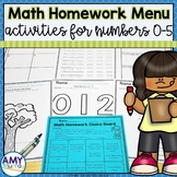 Kindergarten Math Homework Numbers 0 to 5