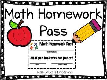 math homework pass printable