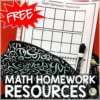Preview of Math Homework Resource FREEBIE