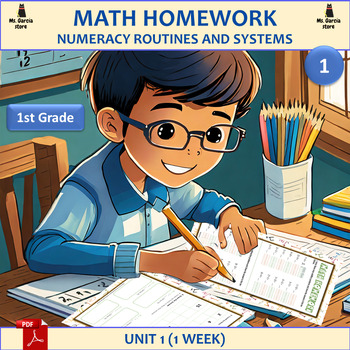Preview of Math Homework Unit 1 Numeracy Routines and Systems