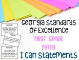 Math I Can Statements for First Grade Georgia Standards of