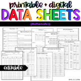 Math IEP Data Forms for Special Education | Editable Data Sheets