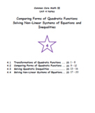 Math II - Advanced Quadratic Functions Unit Notes (Unit 4)