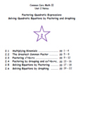 Math II - Factoring Quadratic Expressions Unit Notes (Unit 2)