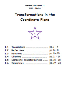 Preview of Math II - Transformation Unit Notes (Unit 1)