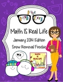 Math IS Real Life January FREEBIE - snow removal multi-ste