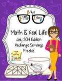 Math IS Real Life July FREEBIE - Real World Serving Sizes 