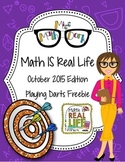 Math IS Real Life October 2015 FREEBIE - mental math dart game
