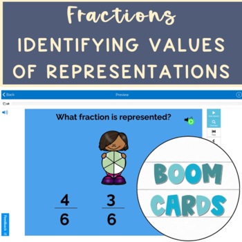 Preview of Math Identifying Representations of Fractions Boom Cards Deck 2