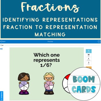 Preview of Math Identifying Representations of Fractions Fraction to Representation Match
