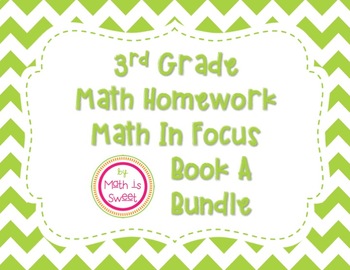 Preview of Math In Focus 3rd Grade HOMEWORK Book A BUNDLE!