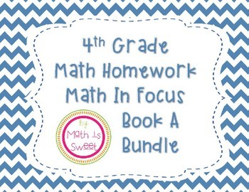 Preview of Math In Focus 4th Grade HOMEWORK Book A BUNDLE!