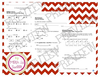 Preview of Math In Focus - Grade 2 - Chapter 1 (Place Value) Review/Test