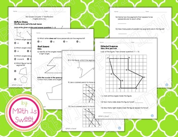 Preview of Math In Focus - Grade 3 - Chapter 17 (Angles and Lines) Review/Study Guide/Test