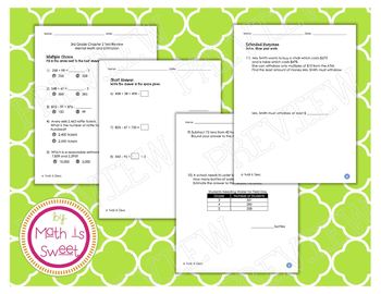 Preview of Math In Focus - Grade 3 - Chapter 2 (Mental Math and Estimation) Review/Test
