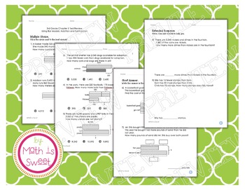 Preview of Math In Focus - Grade 3 - Chapter 5 (Bar Models: + and -) Review/Test