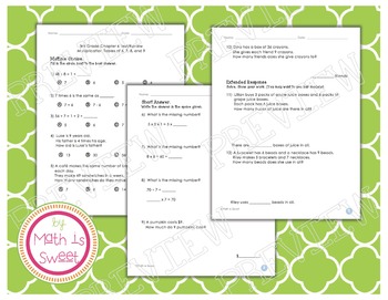 Preview of Math In Focus - Grade 3 - Chapter 6 (Multiply 6, 7, 8, 9) Review/Test