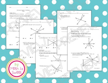 Preview of Math In Focus - Grade 5 -Chapter 12 (Angles) Review/Study Guide/Test