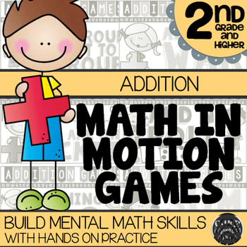 Preview of 2nd Grade Addition Math Games | Hands-On Learning for Workshop & Centers