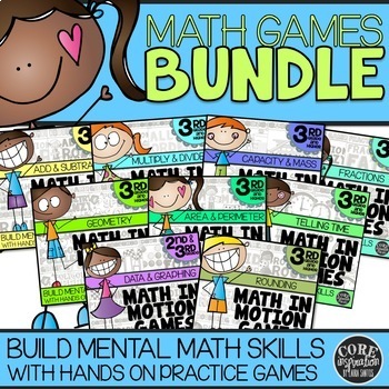 Math In Motion - Third Grade Hands-On Math Games - Year Long Bundle