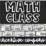 Math Incentive Coupons for Middle School