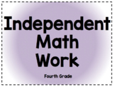 Math Independent Work