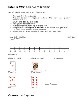 Preview of Math Integer Games