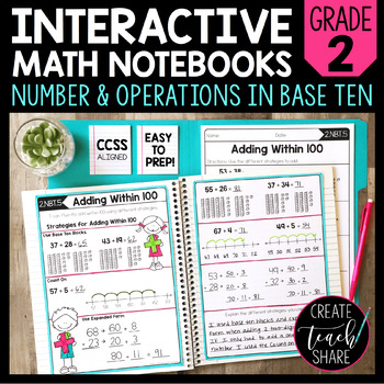 Preview of Math Interactive Notebook 2nd Grade Number & Operations in Base Ten