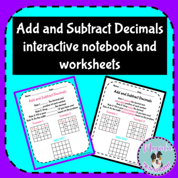 Preview of Math Interactive Notebook 4th Grade Add and Subtract Decimals