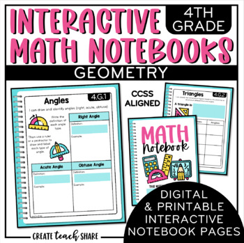 Preview of Math Interactive Notebook 4th Grade Geometry