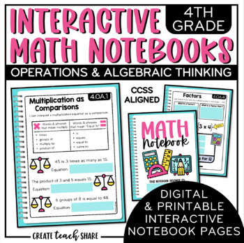 Preview of Math Interactive Notebook 4th Grade Math Operations & Algebraic Thinking