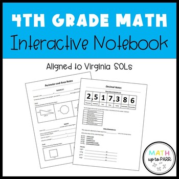 Preview of Math Interactive Notebook - 4th Grade Math SOL Review - Reference Notes