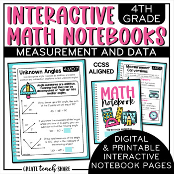 Preview of Math Interactive Notebook 4th Grade Measurement & Data