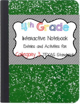 Preview of Math Interactive Notebook 4th Grade Texas Standards 3