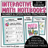 Math Interactive Notebook 5th Grade Number & Operations Fractions