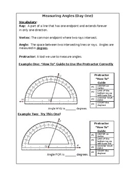 Preview of Math Interactive Notebook - Angles (VA SOL 5.12)