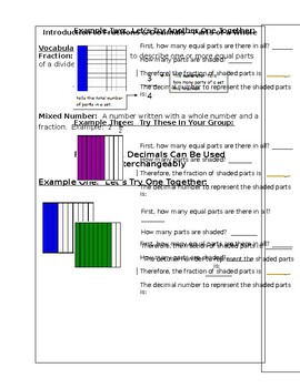 Preview of Math Interactive Notebook - Fractions/Decimals: 10ths & 100ths (VA SOL 4.3 & 5.2