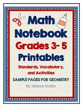 Preview of Math Interactive Notebook Printables Grades 3-5 FREE SAMPLE PAGES