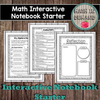 Preview of Math Interactive Notebook Starter - Algebra