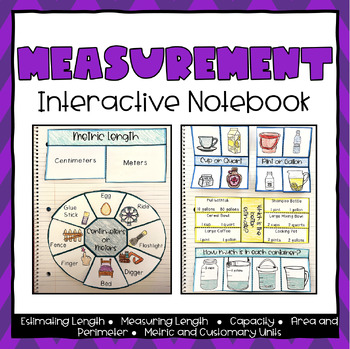 Preview of Math Interactive Notebook - Third Grade Measurement