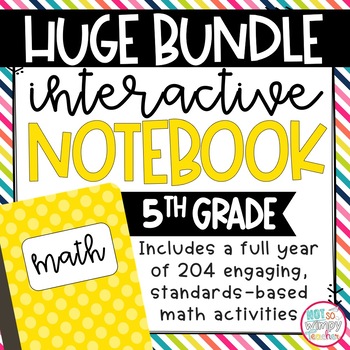 Preview of Math Interactive Notebook Yearlong Bundle for 5th Grade