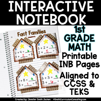 Preview of Math Interactive Notebook for 1st Grade Math - First Grade Math TEKS CCSS