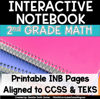 Preview of Math Interactive Notebook for 2nd Grade Math Second Grade TEKS CCSS